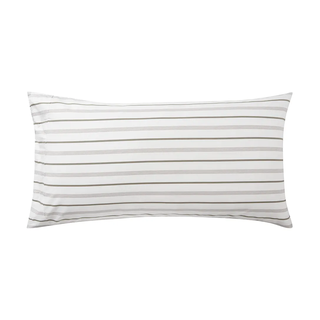 Striped Cotton Poplin örngott 50x90 cm, White Lexington