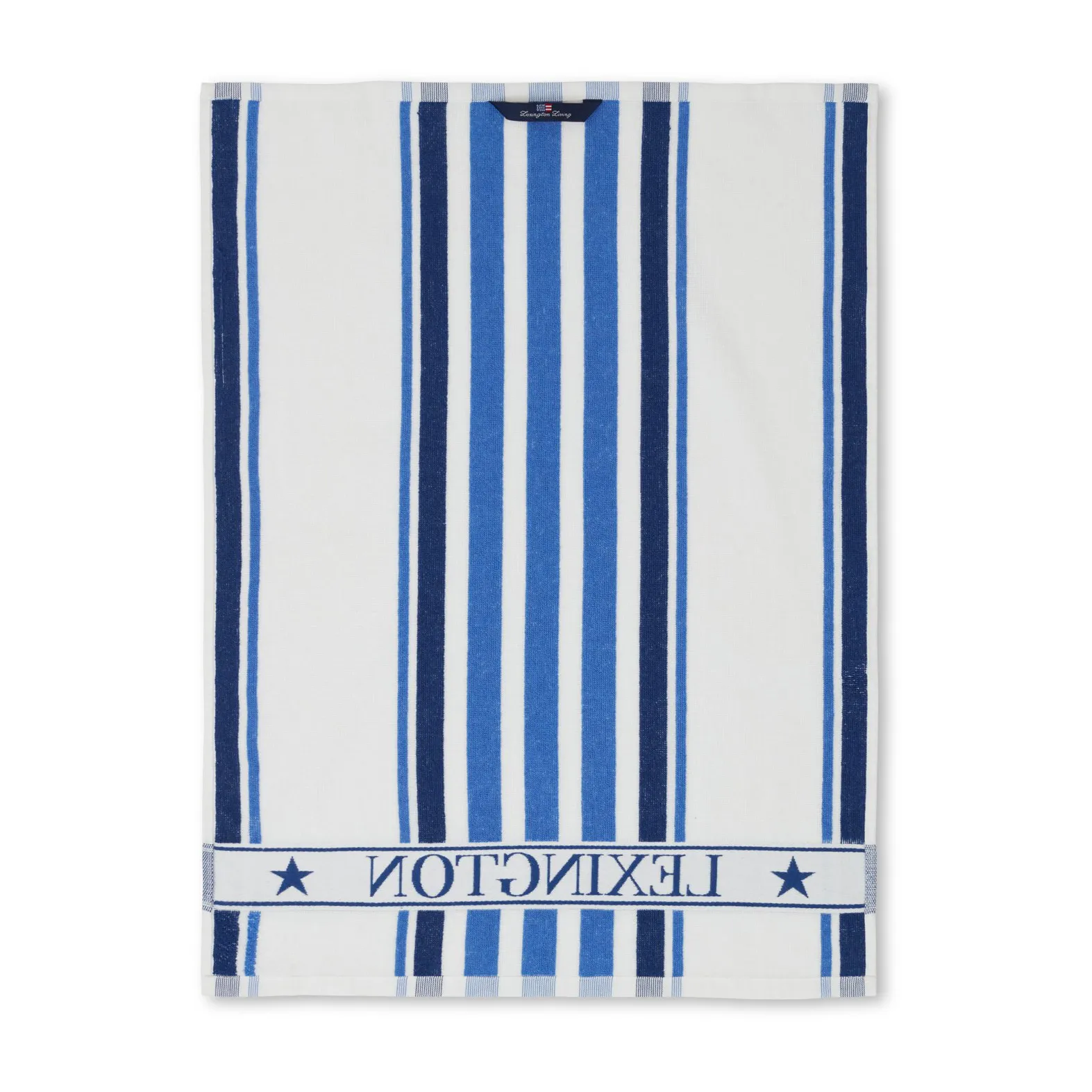 Striped Cotton Terry kökshandduk 50x70 cm, White-blue Lexington
