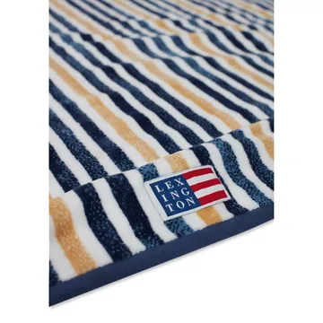 Striped Cotton Velour badlakan 100x180 cm - Blue-white-oat - Lexington