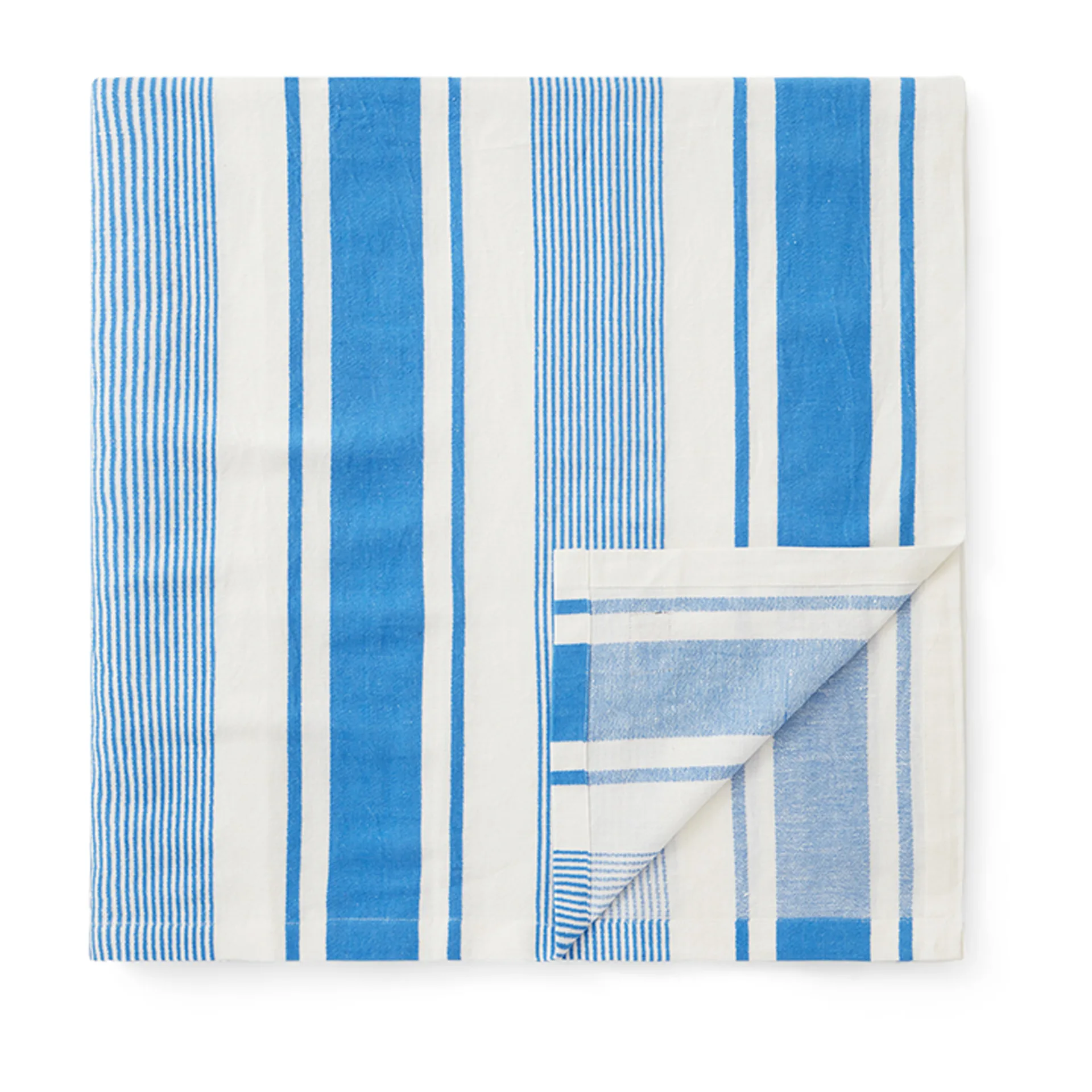 Striped Linen Cotton duk 150x250 cm, Blå-vit Lexington