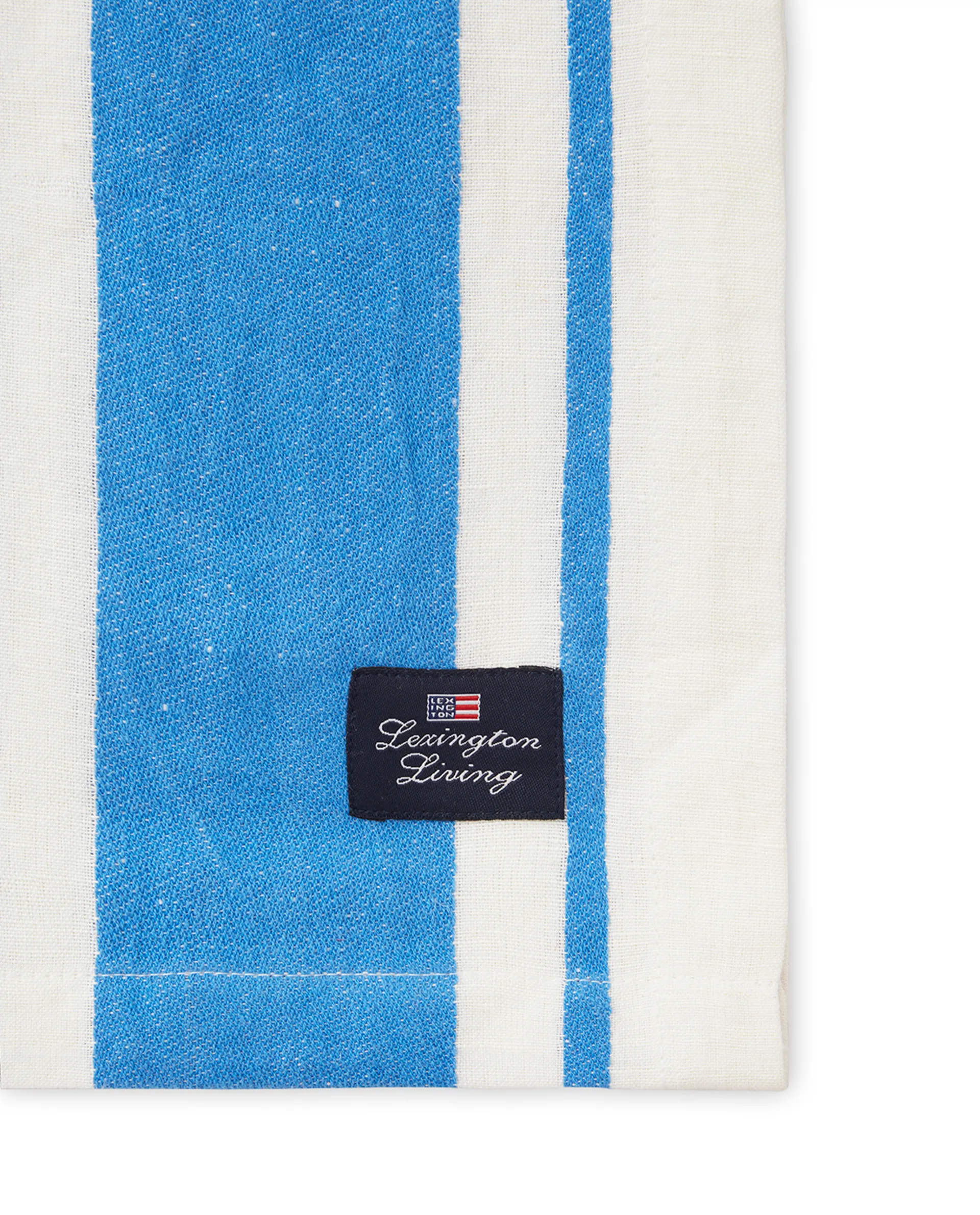 Striped Linen Cotton duk 150x250 cm, Blå-vit Lexington