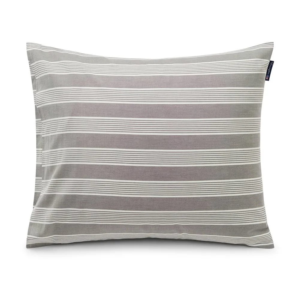 Striped Lyocell Cotton örngott 50x60 cm, Gray-white Lexington