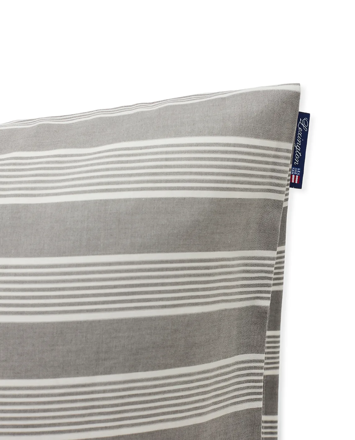 Striped Lyocell Cotton örngott 50x60 cm, Gray-white Lexington