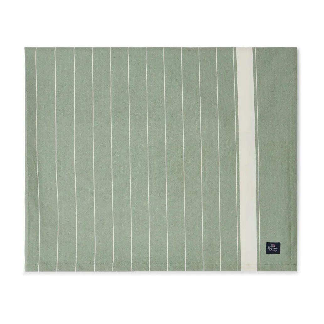 Striped Organic Cotton bordsduk 150x250 cm, Green-white Lexington