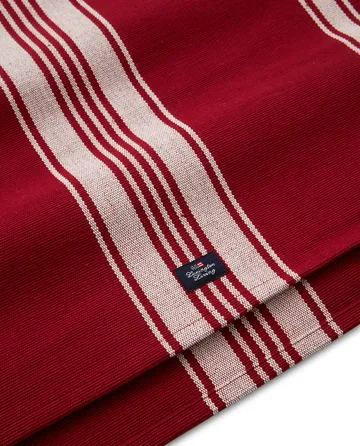 Striped Organic Cotton Rib löpare 50x250 cm - Red-white - Lexington