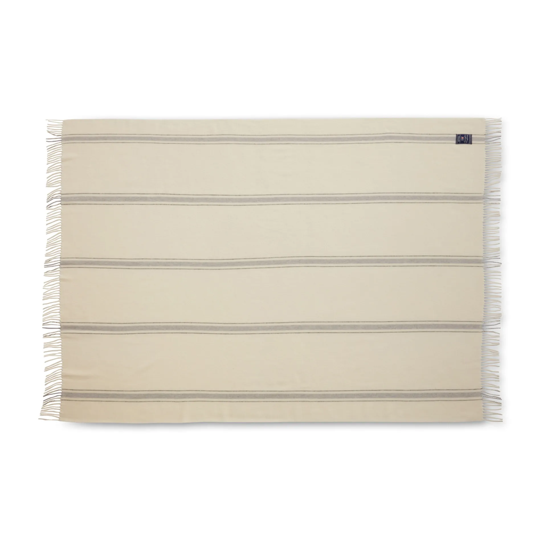 Striped Recycled ullpläd 130x170 cm, Offwhite-grå Lexington