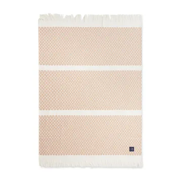 Striped Structured Recycled bomullspläd 130x170 cm - Beige-vit - Lexington