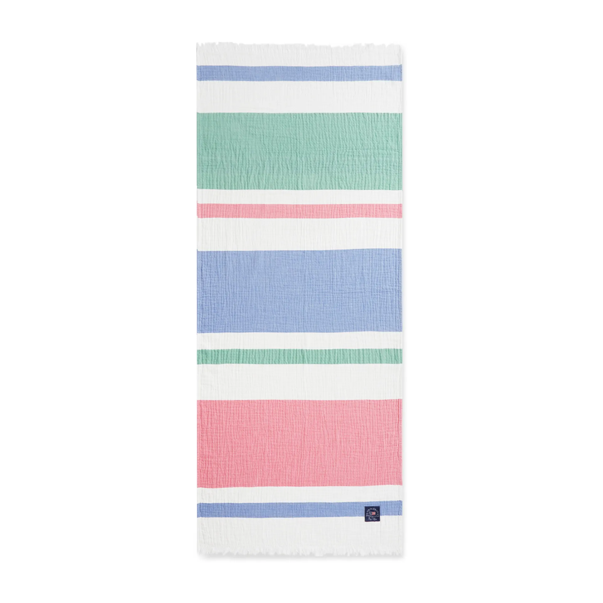 Striped våfflad bomullspläd 130x170 cm, Multi Lexington