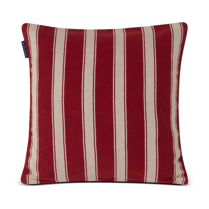 Structure Striped Linen Cotton kuddfodral 50x50 cm, Red-beige Lexington