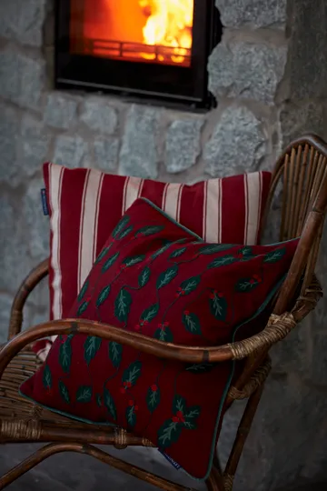 Structure Striped Linen Cotton kuddfodral 50x50 cm - Red-beige - Lexington