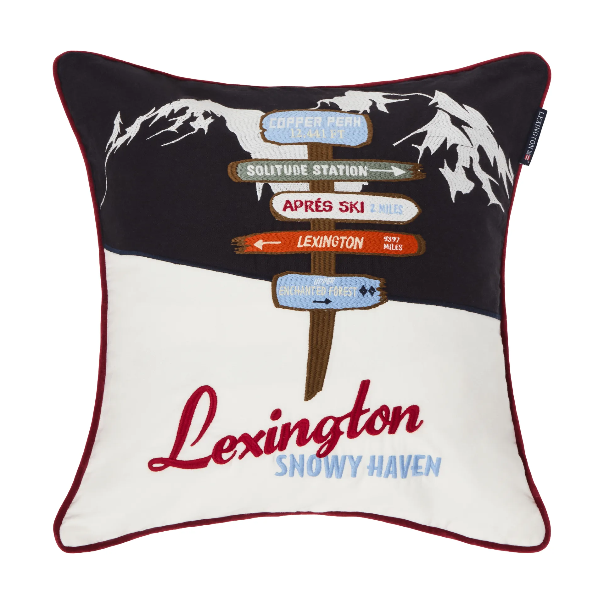 The Sign kuddfodral, Navy-white-multi, 50x50 cm Lexington
