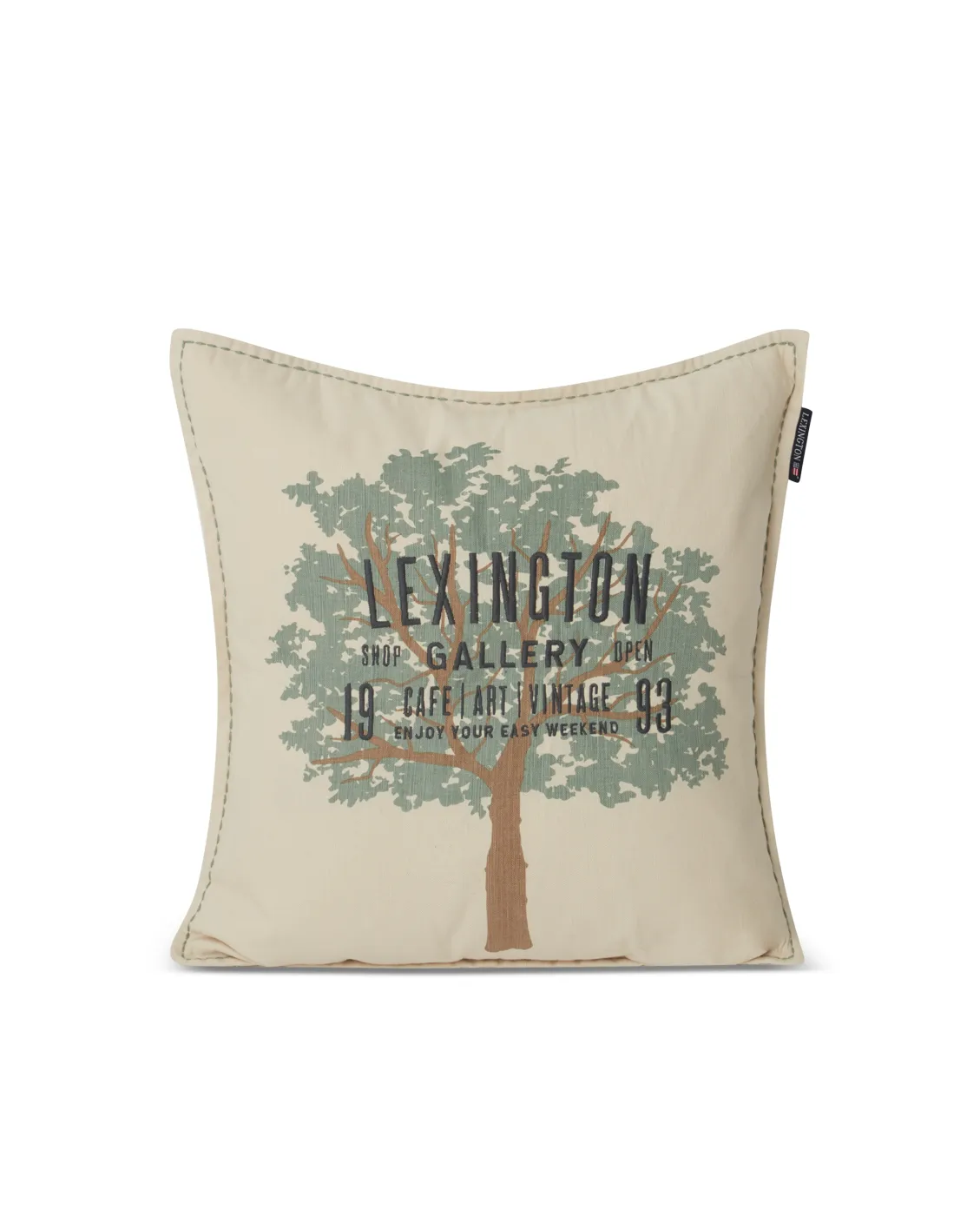 Tree Logo kuddfodral 50x50 cm, Ljusbeige-grön Lexington