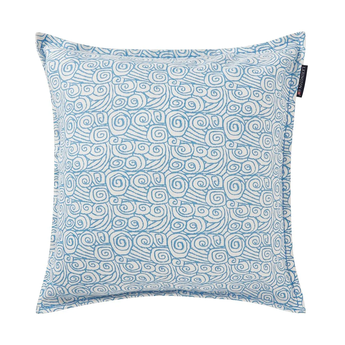 Waves Printed Linen/Cotton kuddfodral 50x50 cm, White Lexington