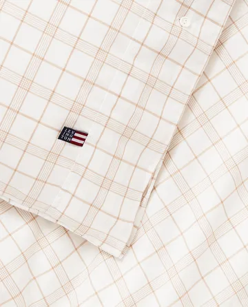 White/Beige Checked Lyocell/Cotton bäddset - 50x60 cm, 150x210 cm - Lexington