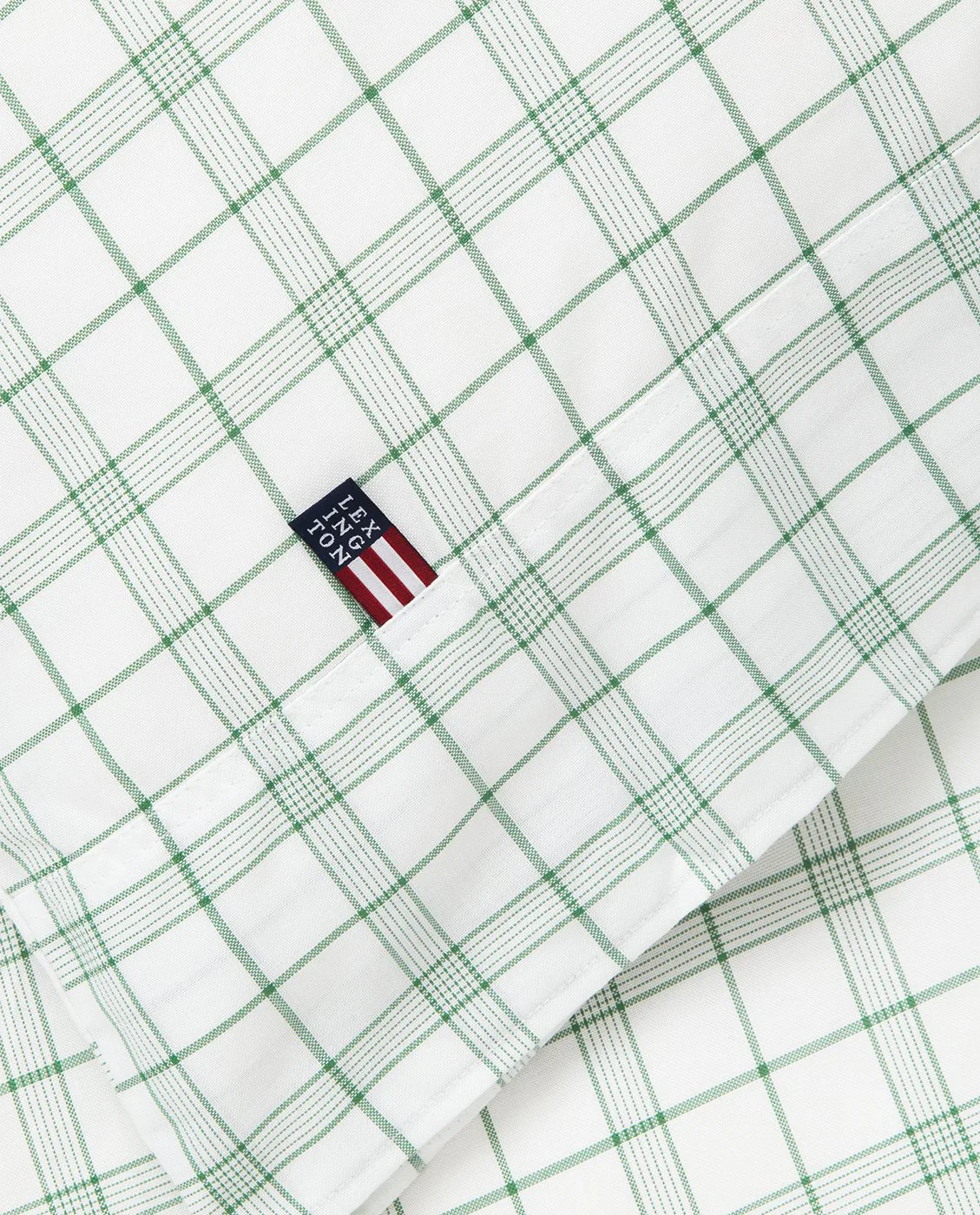 White/Green Checked Lyocell/Cotton bäddset, 50x60 cm, 150x210 cm Lexington