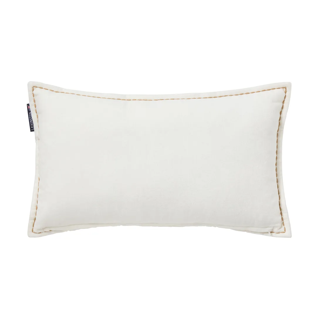 Winter House eko. sammetsbomull kudde 30x50 cm, White-Light beige Lexington