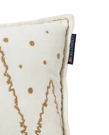 Winter House eko. sammetsbomull kudde 30x50 cm - White-Light beige - Lexington