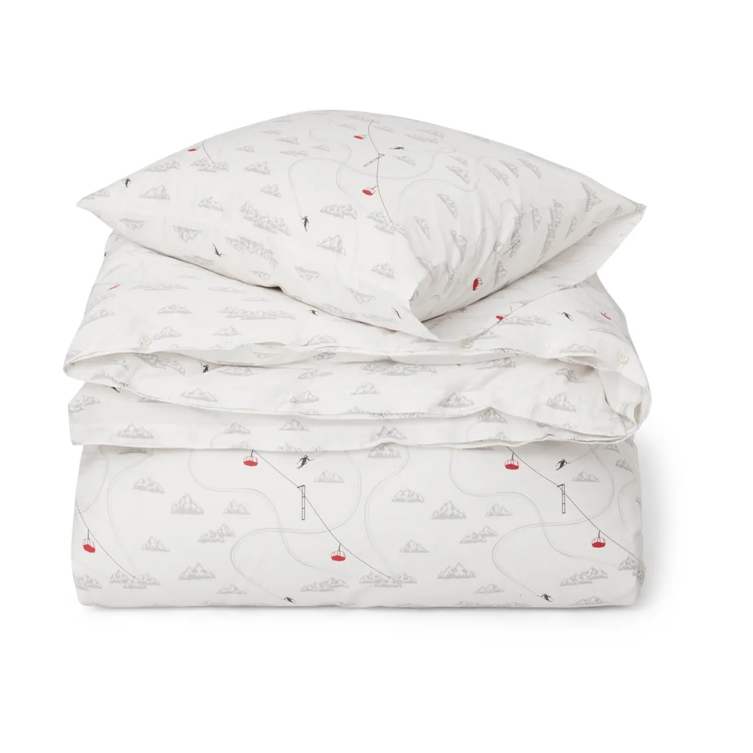 Winter Printed Cotton Sateen bäddset, 50x60 cm, 150x210 cm Lexington