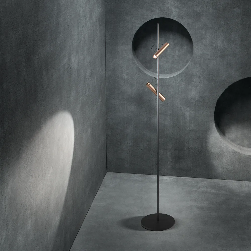 Spirit F1 golvlampa, black/rose gold Light-Point