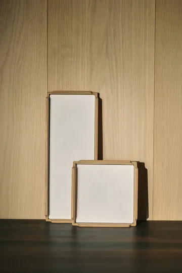 Airy Nupo bricka - Pure white-teak, slim - LIND DNA