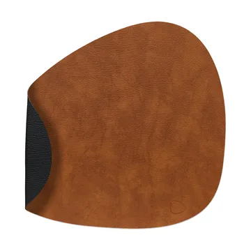 Bull bordstablett vändbar curve L 1 st - Cognac-black, 44x37 cm - LIND DNA