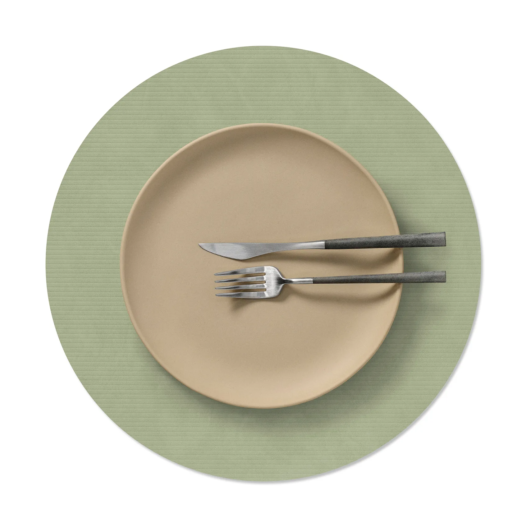Corduroy bordstablett, Olive green, circle, L, Ø38 cm LIND DNA