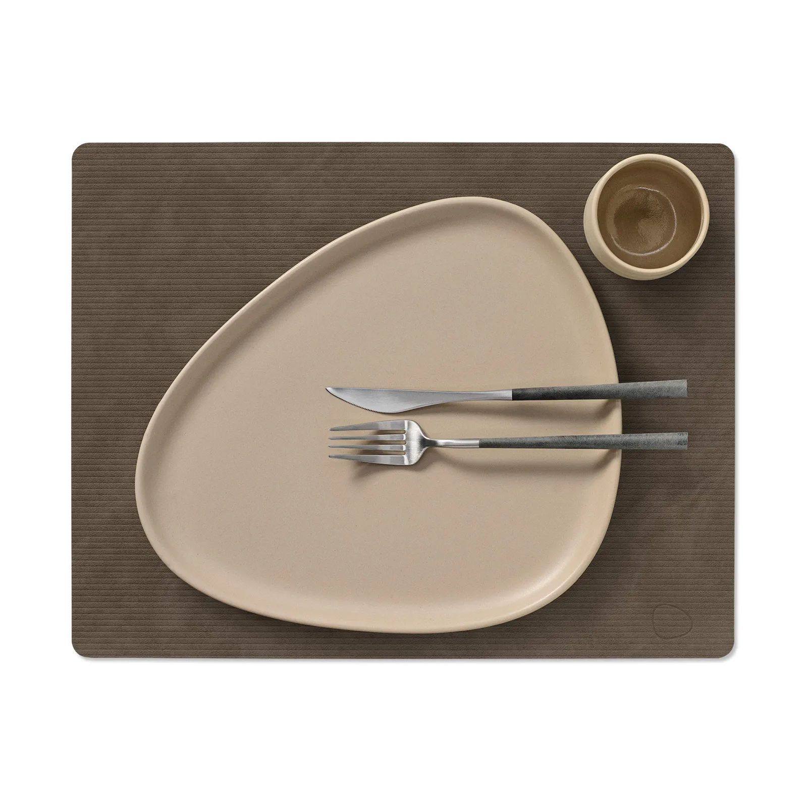 Corduroy bordstablett square L, Caviar, 45x35 cm LIND DNA