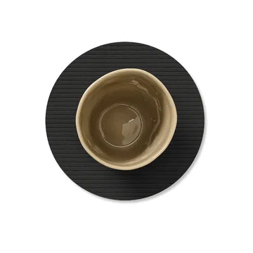 Corduroy glasunderlägg - Black ink, circle - LIND DNA