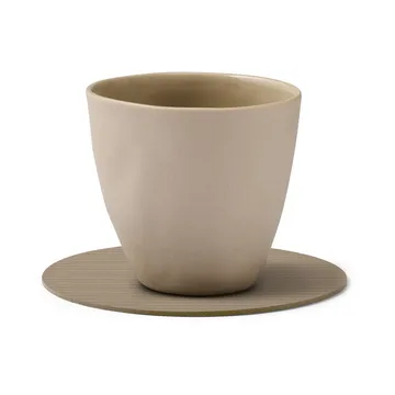 Corduroy glasunderlägg - Clay brown, circle - LIND DNA