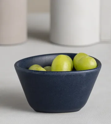 Curve Stoneware skål S 10x11 cm - Navy blue - LIND DNA