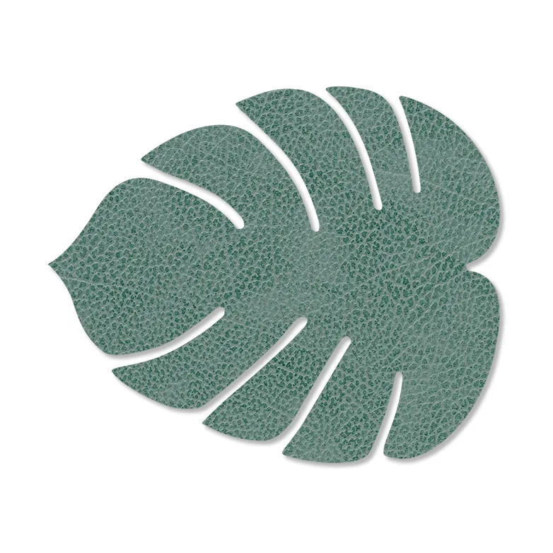 Monstera Leaf Hippo glasunderlägg, Pastellgrön LIND DNA