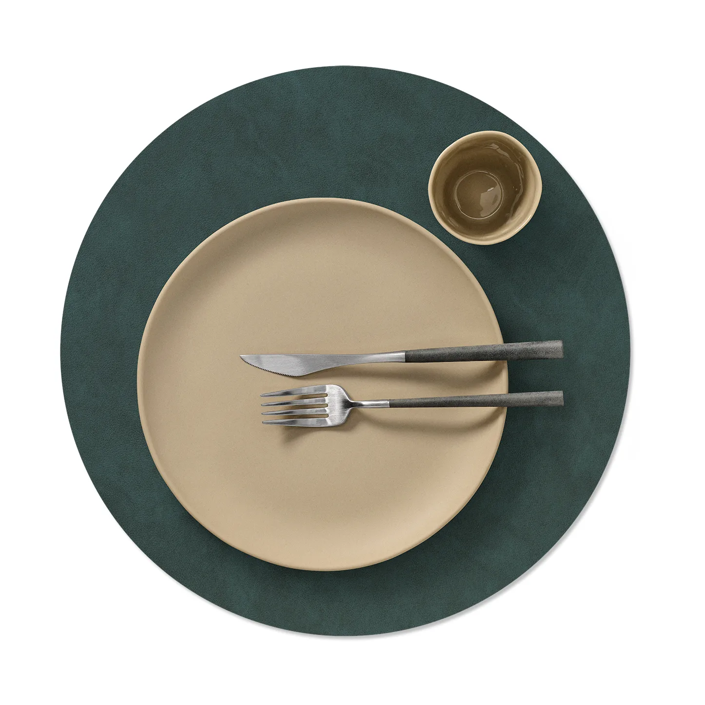 Nupo bordstablett circle vändbar XL 1 st, Dark green-olive green, Ø40 cm LIND DNA