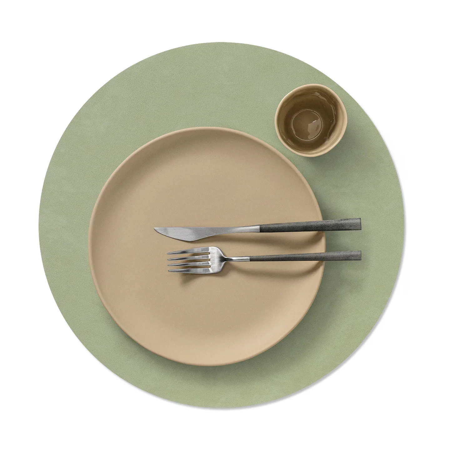 Nupo bordstablett circle vändbar XL 1 st, Dark green-olive green, Ø40 cm LIND DNA