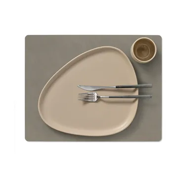 Nupo bordstablett vändbar square L 1 st - Linen-flint grey, 45x35 cm - LIND DNA