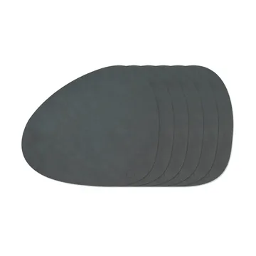 Nupo Curve bordstablettset - Anthracite, 6-pack, 44x37 cm - LIND DNA