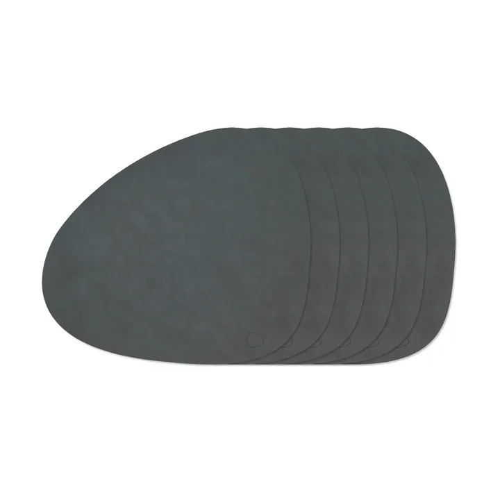 Nupo Curve bordstablettset - Anthracite, 6-pack, 44x37 cm - LIND DNA