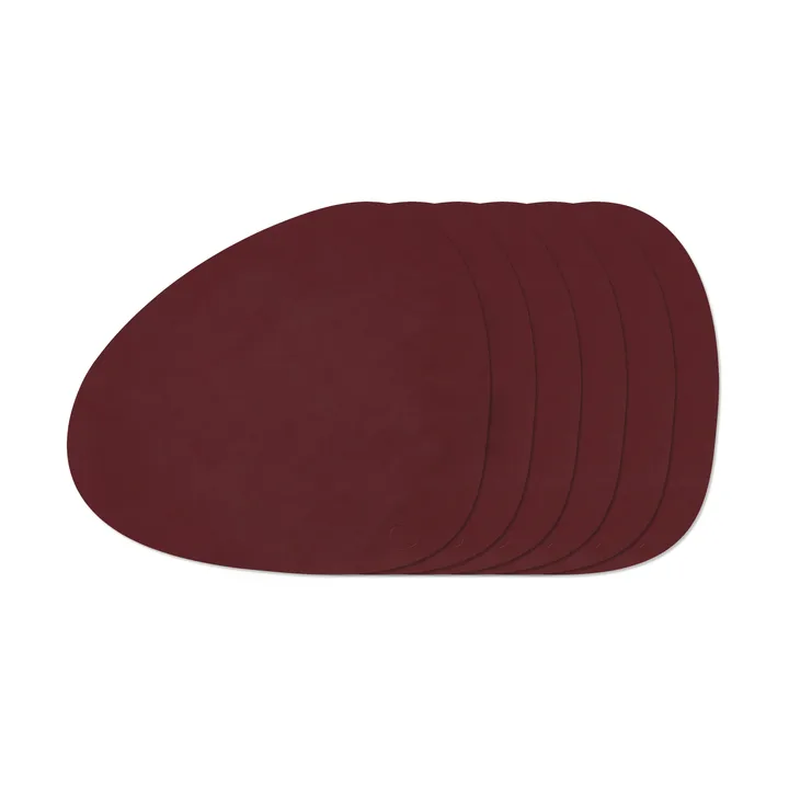 Nupo Curve bordstablettset - Burgundy, 6-pack, 44x37 cm - LIND DNA