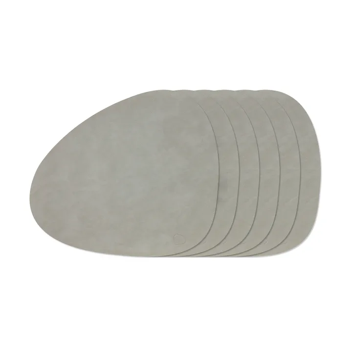 Nupo Curve bordstablettset - Light Grey, 6-pack, 44x37 cm - LIND DNA