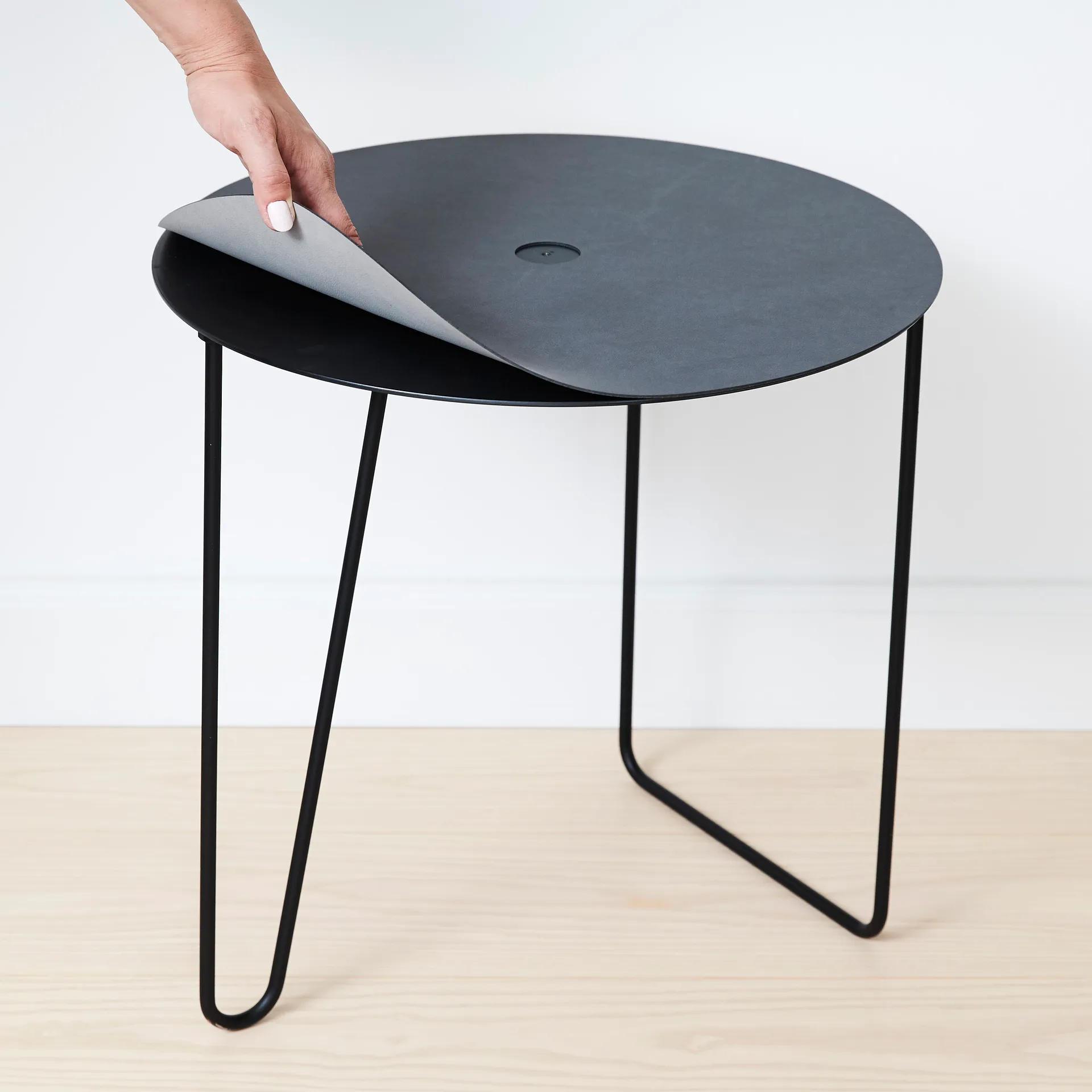 Turntable Nupo sidobord L, Anthracite-light grey LIND DNA