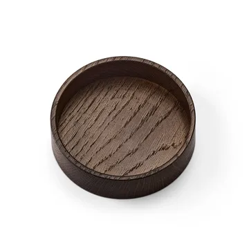 Wood Box förvaring till glasunderlägg - Smoked-oak, circle, S - LIND DNA