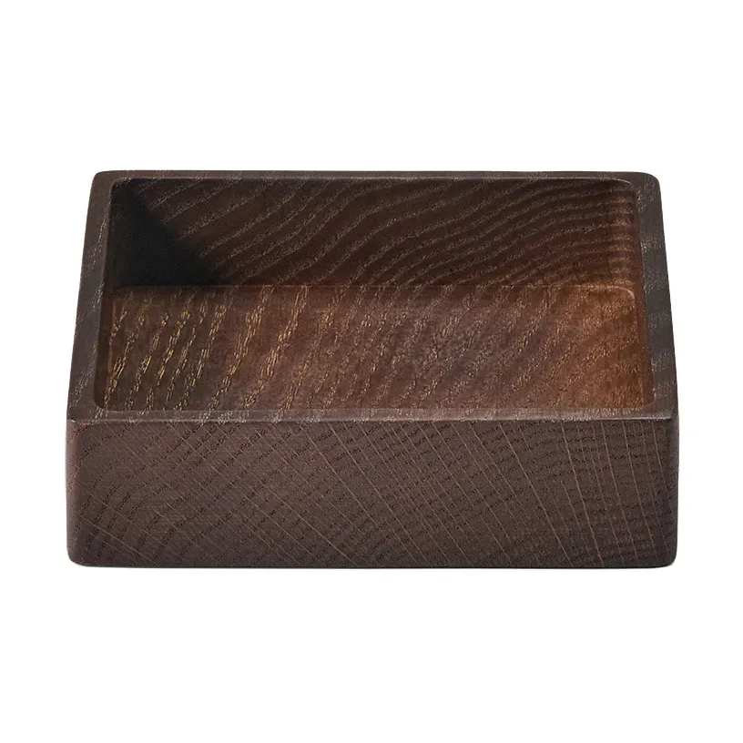 Wood Box förvaring till glasunderlägg, Smoked-oak, square, S LIND DNA