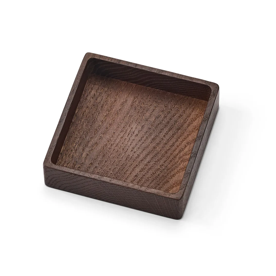 Wood Box förvaring till glasunderlägg, Smoked-oak, square, S LIND DNA