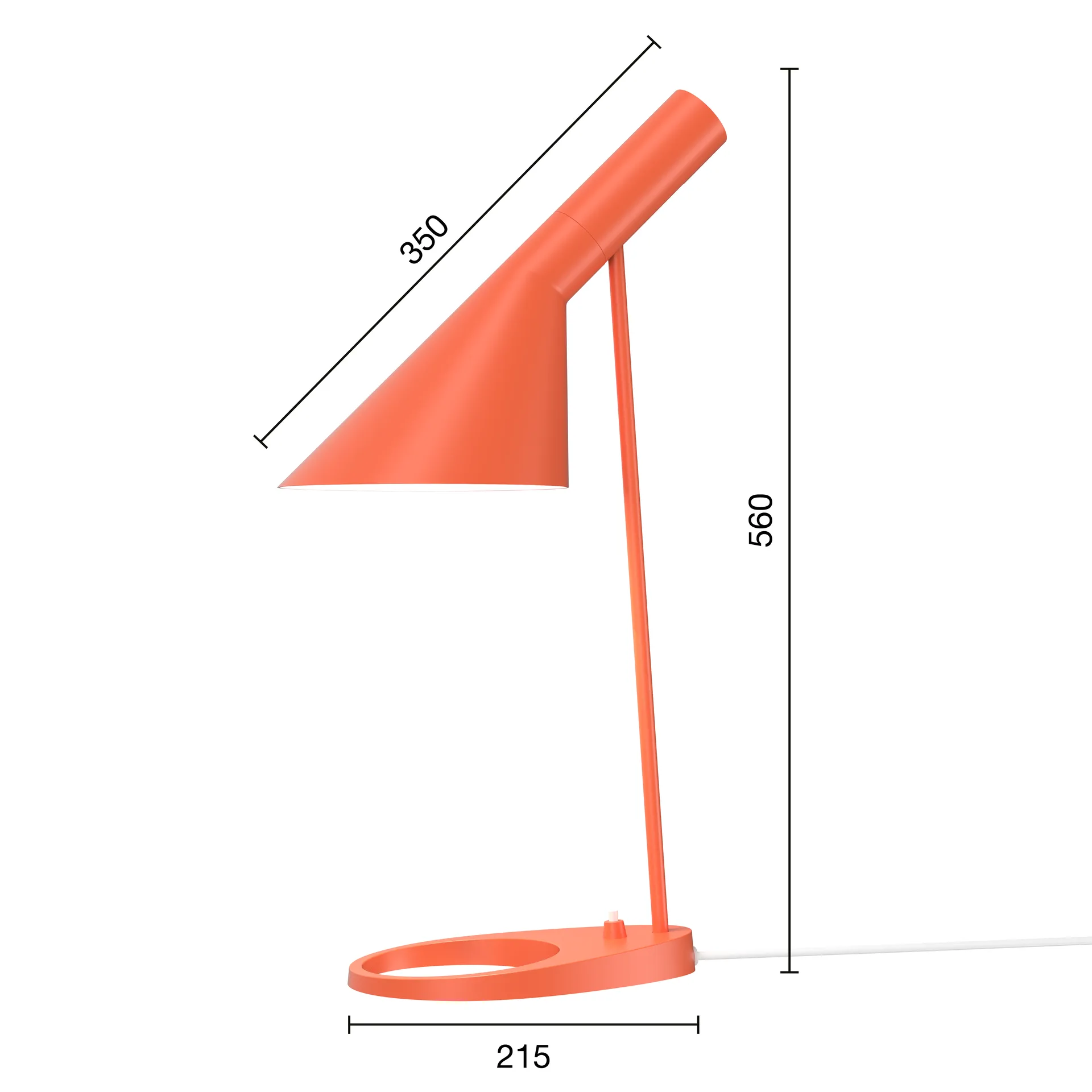 AJ bordslampa, Electric orange Louis Poulsen