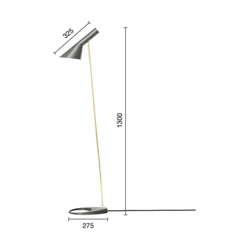 AJ golvlampa - Brass-warm grey - Louis Poulsen