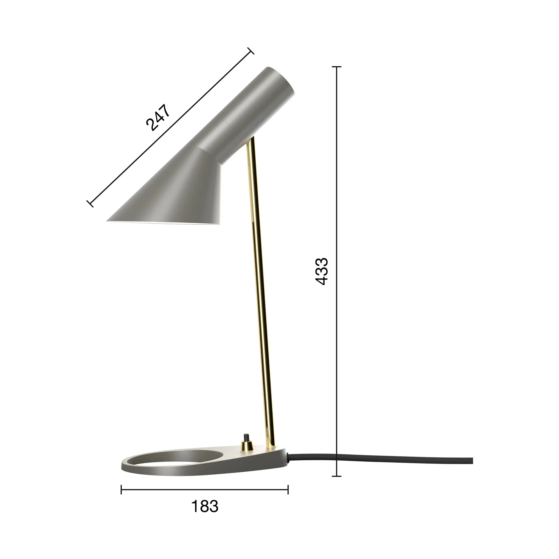 AJ MINI bordslampa, Brass-warm grey Louis Poulsen