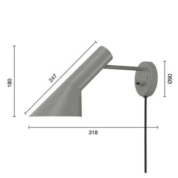 AJ vägglampa - Warm grey - Louis Poulsen