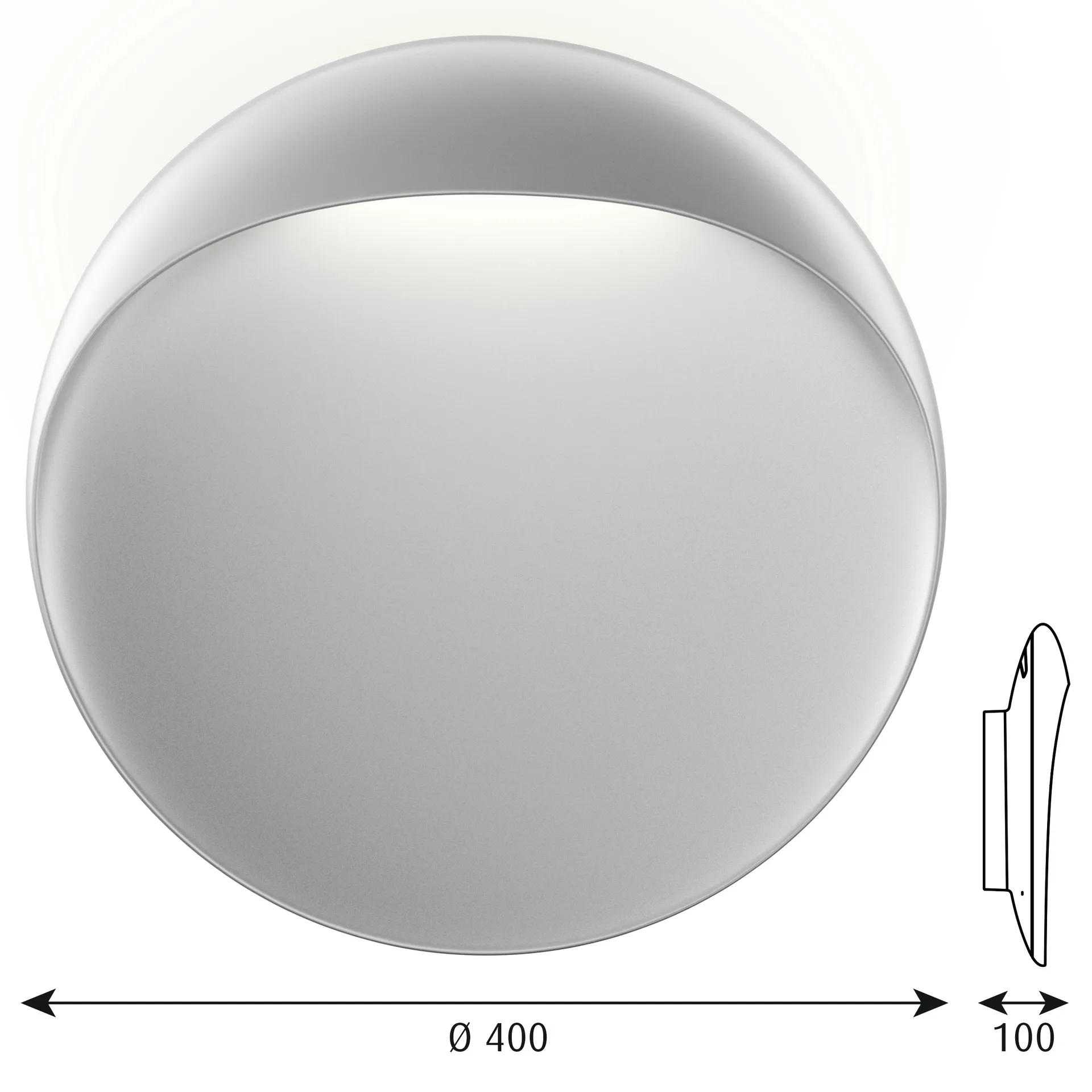 Flindt vägglampa Ø40 cm, Aluminium Louis Poulsen
