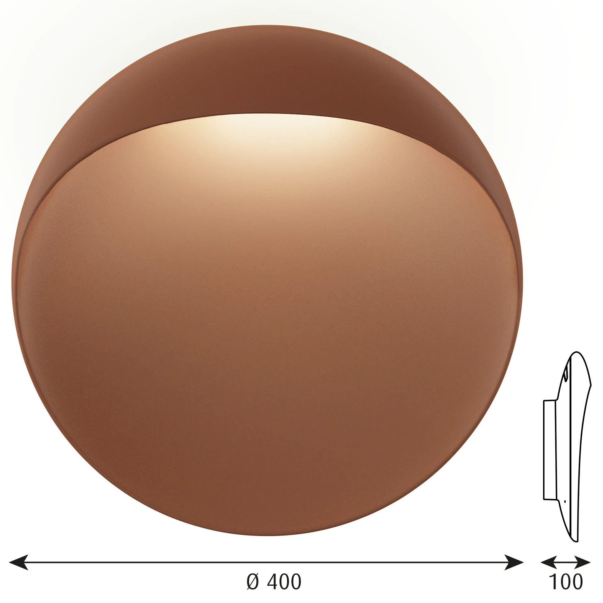 Flindt vägglampa Ø40 cm, Corten Louis Poulsen