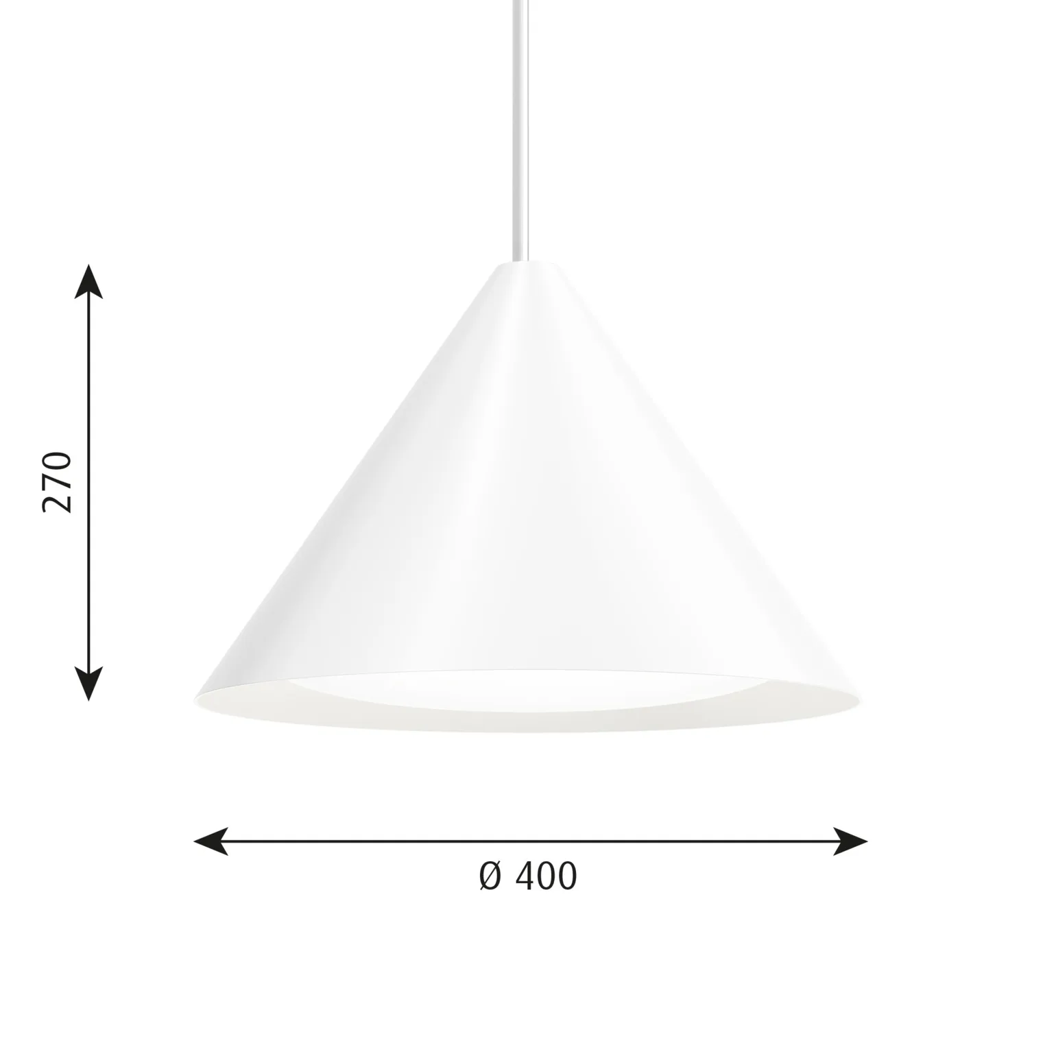 Keglen pendel Ø40 cm, Vit Louis Poulsen