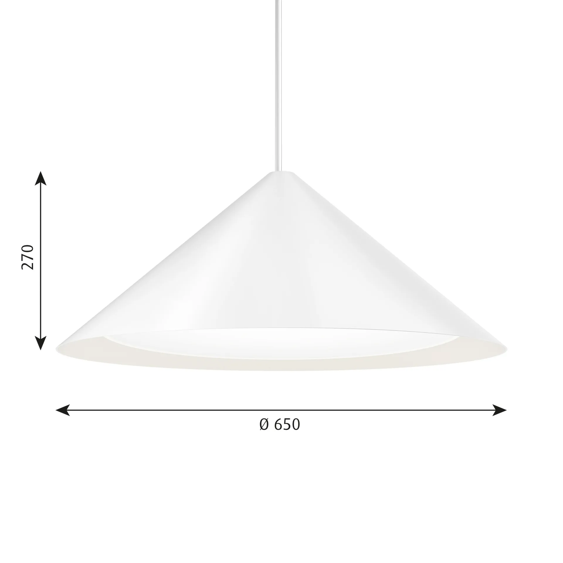 Keglen pendel Ø65 cm, Vit Louis Poulsen